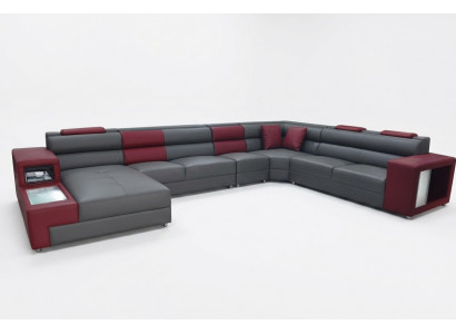 Ontwerper Leren Bekleding Hoekbank Leren Bankstel Bekleding Hoek Landschap Kamer XXL