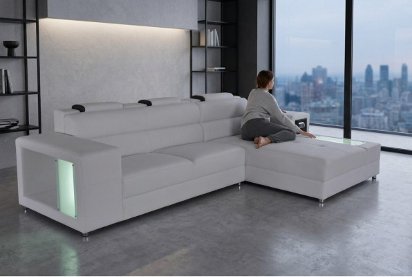 Design zit lederen bekleding hoek leer hoek landschap kamer nieuw wonen.