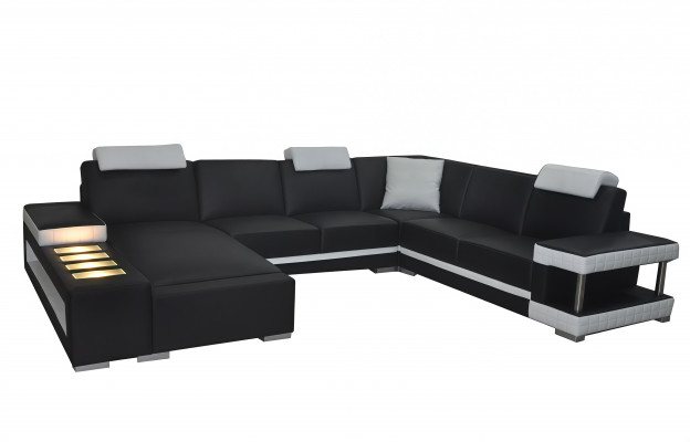 Ontwerper Leren Bekleding Hoekbank Bekleding Hoek Landschap Kamer Groot Leder