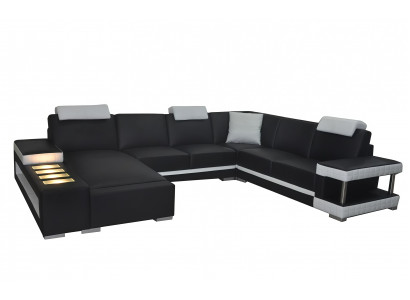 Ontwerper Leren Bekleding Hoekbank Bekleding Hoek Landschap Kamer Groot Leder