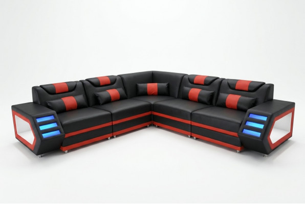 Ontwerp Leren Bekleding Hoekbank Leren Bekleding Hoek Landschap Kamer Wonen