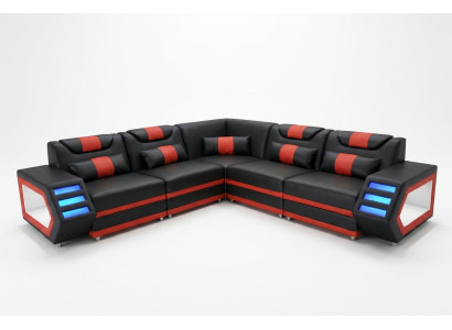Ontwerp Leren Bekleding Hoekbank Leren Bekleding Hoek Landschap Kamer Wonen