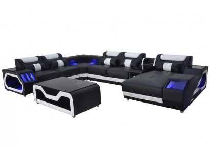 Ontwerp lederen bekleding hoek lederen hoek landschap kamer nieuw woonbank kussen