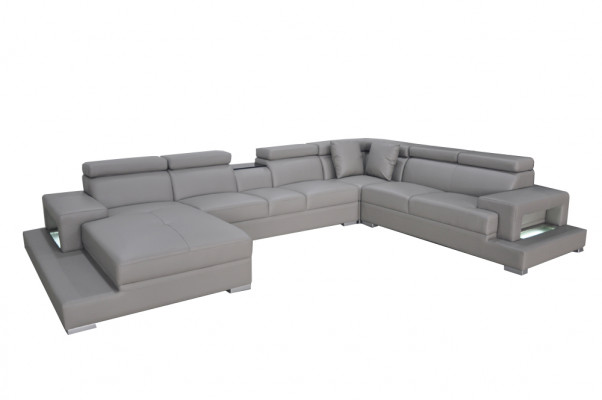 Design Leder bekleding Zitkamer Woonbank Hoekbank Bankstel Designer Set XXL