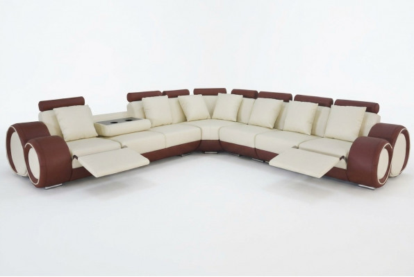 Design XXL Leder bekleding zithoek woonkamer hoekbank bank ontwerper