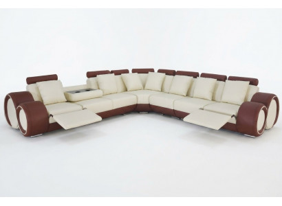 Design XXL Leder bekleding zithoek woonkamer hoekbank bank ontwerper