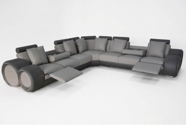 Hoekleer Moderne XXL-bank Woonlandschap Leren bank Bank L-vorm A1163 III