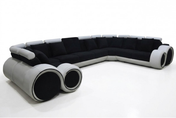Hoek Leer Modern XXL Bank Woonlandschap Leren Bank U-vorm A1163 +