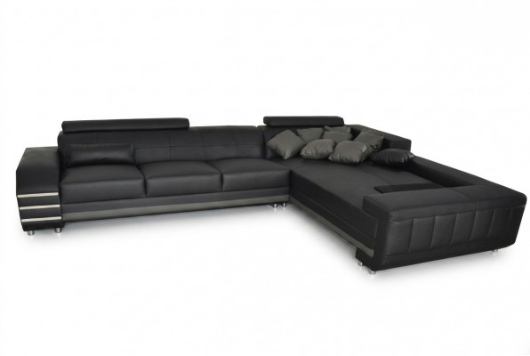Eckleren Sofa Bank Bekleding Zitgroep Woonlandschap Ontwerp XXL
