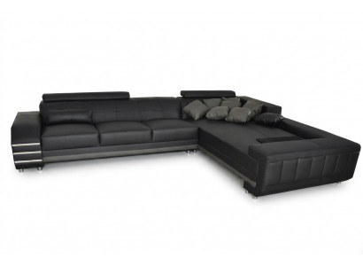 Eckleren Sofa Bank Bekleding Zitgroep Woonlandschap Ontwerp XXL