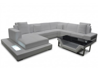 Eck Leder Bank Bank Bekleding Hoekbank Woongroep Design XXL U Vorm