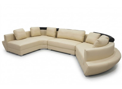 Ronde hoekbank bank gestoffeerd XXL Big round bankstel woonlandschap U-vorm A1137