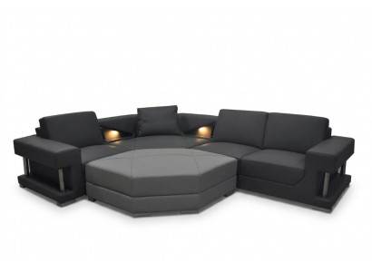 Eckbank Bank Bekleding Hoek Woon Landschap Designer Banken Textiel A1131 Kamer