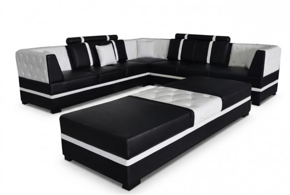 Eckbank Sofa Bank Woonlandschap Leder Bankstellen Bekleding Hoek Zitcombinatie