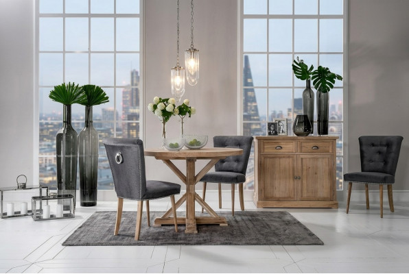 Klassieke design ronde tafel Ronde tafel Houten tafels 110/140 cm Eetkamer Nieuw