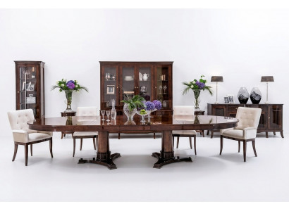Klassieke hoogglans antieke baroktafel met 4 stoelen, stoelenset.