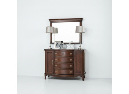 Spiegel + dressoir kast commodes dressoir slaapkamerset hout antieke stijl nieuw.