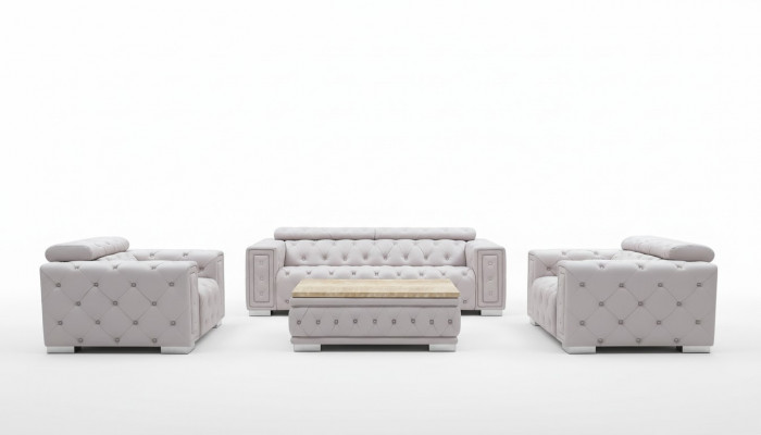 Bankstel Set Zitmeubel Bekleding Leder Design Chesterfield Sofaset 3+2+1 9914 Nieuw