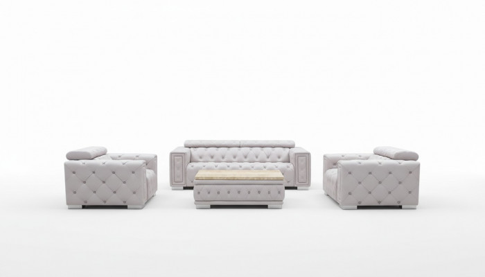 Bankstel Garnituur Bekleding Leder Design Chesterfield Zithoek 3+2 Zits Nieuw