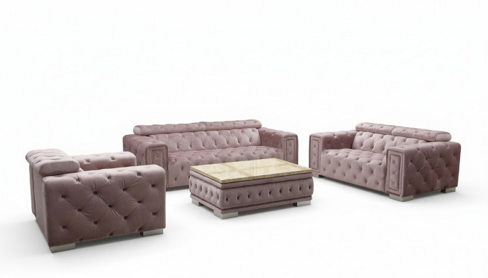 Bankstelset Garnituur Bekleding Design Chesterfield Sofagarnituur 3+2+1 9914 Textiel