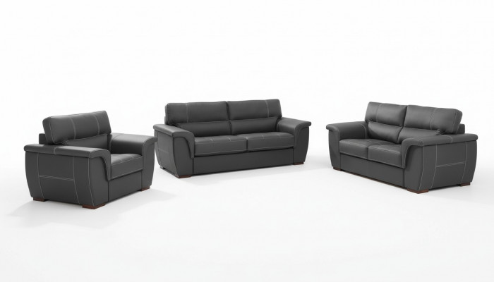 Lederen designbank bekleding zitmeubel bankstel 3+2+2 leren banken nieuw