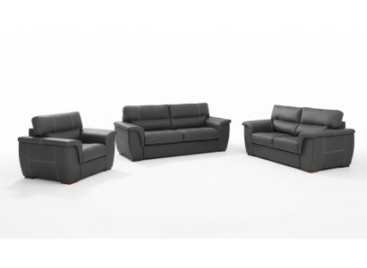 Lederen designbank bekleding zitmeubel bankstel 3+2+2 leren banken nieuw