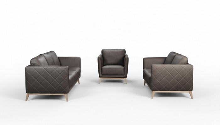 Lederen designbank gestoffeerde zithoek bankstel bankstellen kunstleer 3+2+2 Nieuw