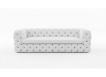 XXL Design Bank Bank Bekleding 4-zits Engelse Chesterfield Velours Banken Couches