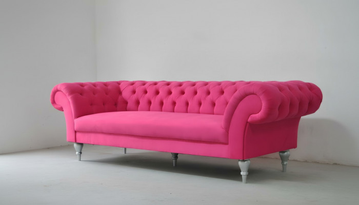 Stof Ontwerp Bank Bedekking Bankstellen Textiel Moderne Bank Chesterfield 3-Zits Roze