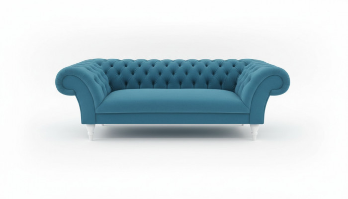 Textiel 3-zits Blauw Stof Ontwerp Bank Bekleding Bankstellen Modern Bank Chesterfield