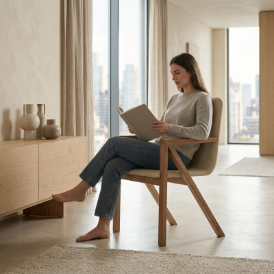 Ontwerp stoel fauteuil houten stoelen Echt handwerk loungestoel clubsessel leunstoelen