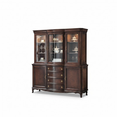 Wandkast Edele dressoir Hout Barokstijl Buffet Vitrine Kast Nieuw