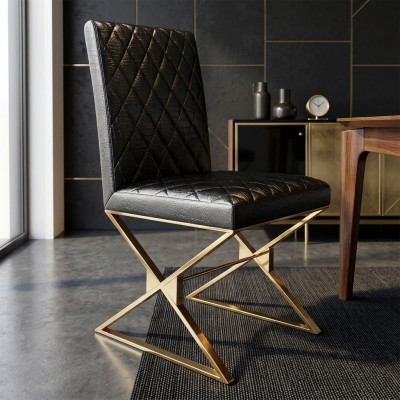 Designer Stoel Set Groep 4x Stoelen Armleuningset Bekleding Eetkamer Set Leder