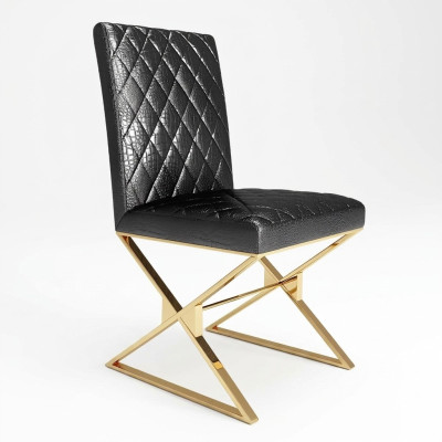 Stoel 1x Eetkamer Club Stoelen Beklede Stoel Fauteuil Metaal Lounge Ontwerper Nieuw