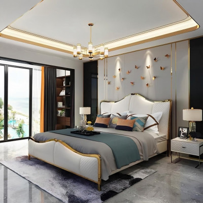 Bedbekleding Design Luxe Dubbele Hotelbedden Huwelijk 180x200cm Slaapkamer Leer