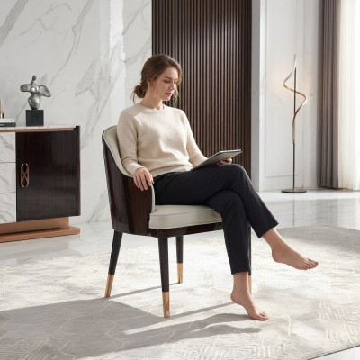 Stoel 1x Eetkamer Beklede Stoel TV Lounge Club Lederen Textiel Zit Fauteuil