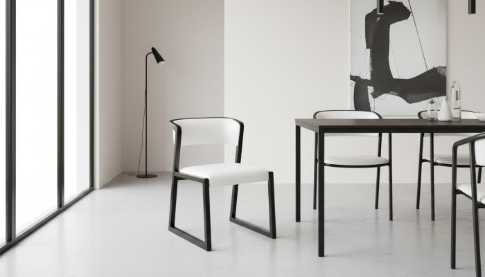 Stoel 1x Eetkamer Club stoelen Fauteuil Designer Hout Lounge Italië Bekleding Wit