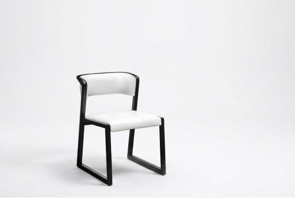 Stoel 1x Eetkamer Club stoelen Fauteuil Designer Hout Lounge Italië Bekleding Wit