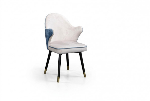 Stoel 1x Eetkamer Gestoffeerde Fauteuil TV Lounge Club Stof Zitting Lederen Stoel