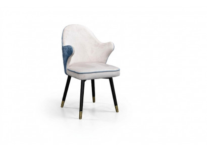 Stoel 1x Eetkamer Gestoffeerde Fauteuil TV Lounge Club Stof Zitting Lederen Stoel