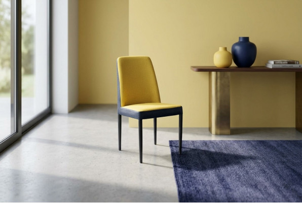 Stoel 1x Eetkamer Stoel Fauteuil Tv Lounge Club Leder Textiel Geel