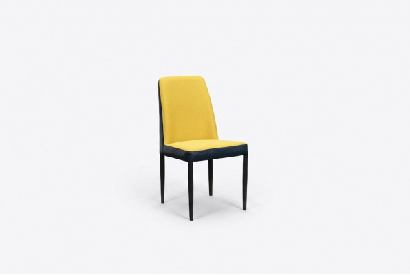 Stoel 1x Eetkamer Stoel Fauteuil Tv Lounge Club Leder Textiel Geel