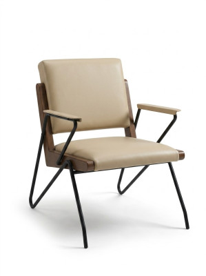 Fauteuil Club Lounge Armleuning Bank Bankstel 1-Zits TV Nieuw Lederen Stoel Designer
