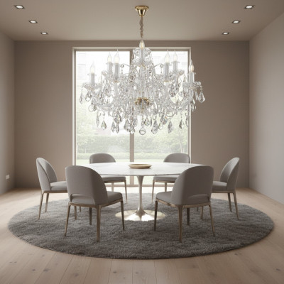 Klassieke plafondlamp met kristalverlichting Nieuwe Boheemse lamp kroonluchter