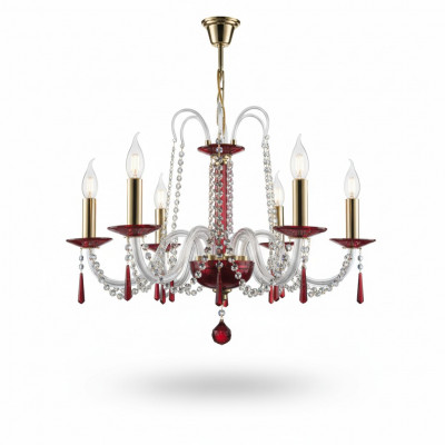 Kroonluchter in antieke stijl lamp rode lichtkap lampen kroonluchter lamp kristal