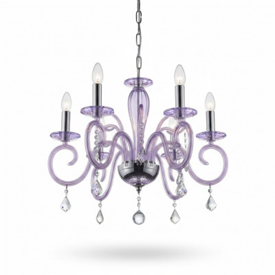 Bohemen Moderne Kroonluchters Licht Plafondverlichting Kroonluchter Kristal Mauve Lamp