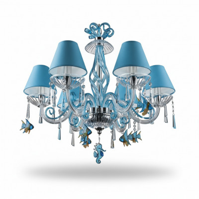 Bohemen Moderne kroonluchters Licht Plafondverlichting Kristallen kroonluchter Blauwe lamp