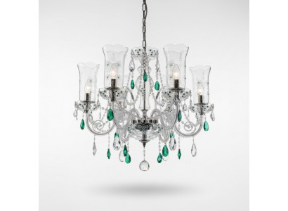 Ontwerp Bohemen Kroonluchter Plafondlampen Blauw Kristal Lamp Verlichting