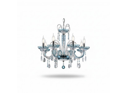 Design kroonluchter Bohemia plafondlamp blauwe kristallen lamp lampen verlichting