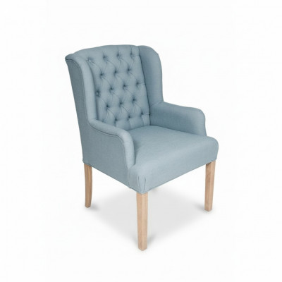Blauwe Chesterfield stoel hotel inrichting zetel gestoffeerde stoel fauteuil